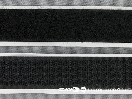 Rol 25 meter Plakklittenband 20mm plakbaar zwart