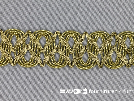 COUPON 7,4 meter (3 stukken, 4,7 + 1,6 + 1,1 meter) Goud band 28mm antique goud