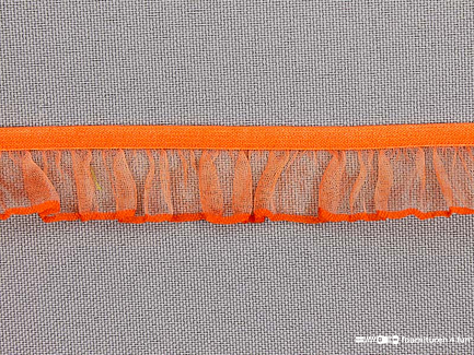 Elastisch ruche band 18mm oranje