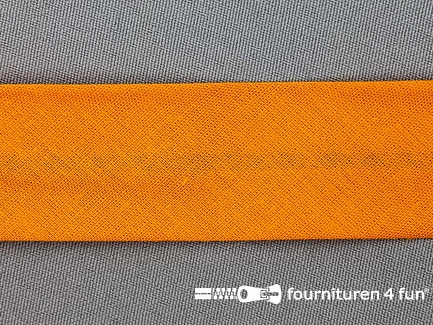Rol 25 meter katoenen biasband - 30mm - oranje