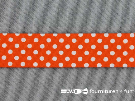 Print bias oranje met witte stippen