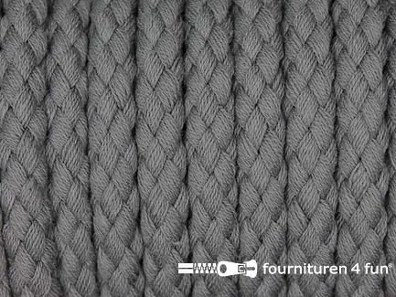 Katoenen koord - grof - 8mm - grijs