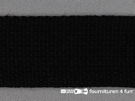Rol 45 meter katoen-look tassenband 38mm zwart