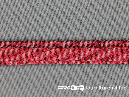 COUPON 11,5 meter (3 stukken, 8 + 2 + 1,5 meter) Lurex paspelband 10mm rood