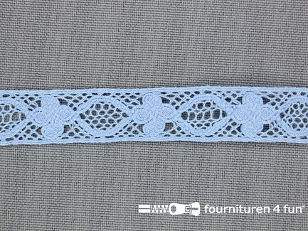 COUPON 6 meter Ibiza broderie 13mm licht blauw