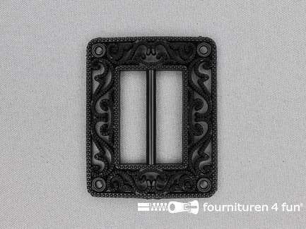 Steam punk gesp 40mm mat zwart
