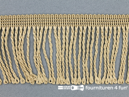 COUPON 7,45 meter (3 stukken, 4 + 2,45 + 1 meter) Nylon franje - 60mm - beige