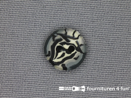 Ibiza knoop 13mm grijs - zwart - wit