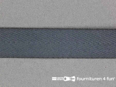 Rol 25 meter luxe keperband - 25mm - donker grijs