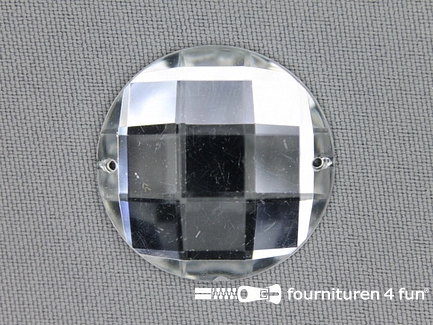 5 stuks Strass stenen rond 30mm zilver