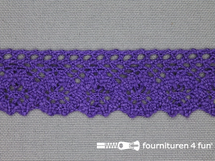 COUPON 4 meter Ibiza broderie 23mm paars