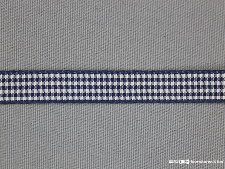 Ruitjes lint - 10mm - marine blauw