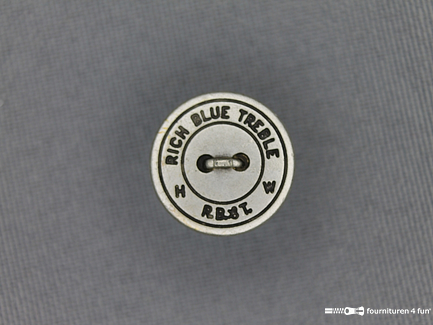 Zilveren knoop 15mm rich blue