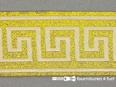 Geel - goud band 50mm grieks meanderpatroon