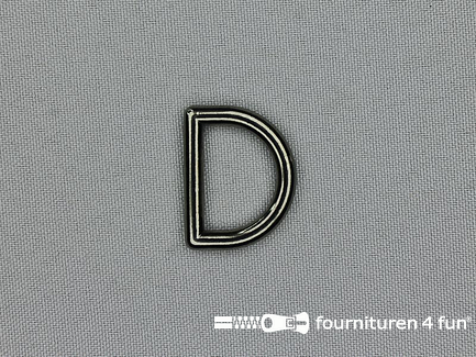D-ring - 20mm - zwart zilver