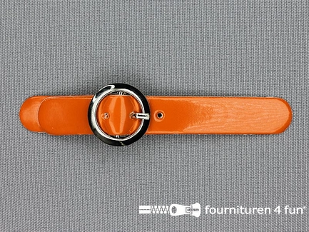 Gekleurd riempje - met metalen gesp - 90x21mm - oranje