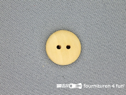 Houten knoop 15mm glad - licht hout