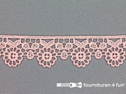 Nylon broderie 25mm licht roze