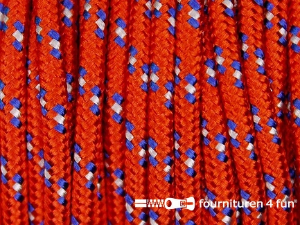 Multicolor koord 3mm rood - wit - blauw