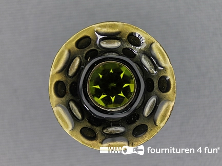 Design knoop 23mm groen - brons