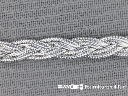 Zilver band 6mm gevlochten