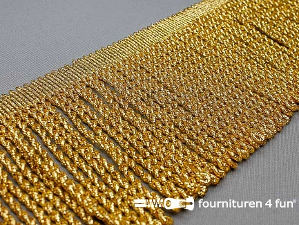COUPON 1 meter Goud franje grof 100mm - B-KEUZE