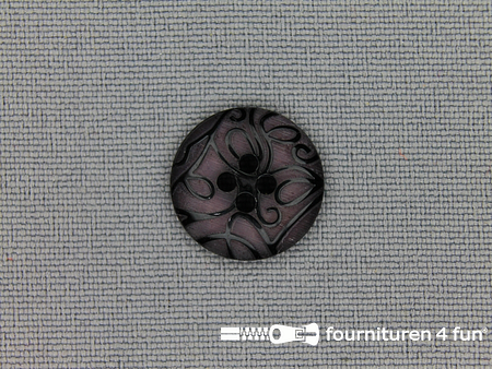 Design knoop 15mm krullen lila grijs