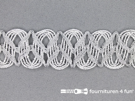 COUPON 10,1 meter (2 stukken, 3,3 + 6,8 meter) Zilver band 28mm 