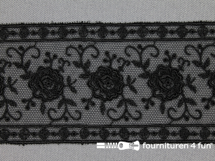COUPON 1,8 meter Valenciennes kant 50mm zwart