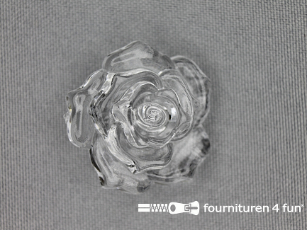 Bloemen knoop 30mm roos transparant