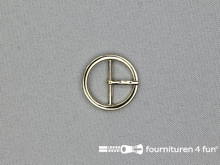 Metalen ronde siergesp 20mm goud