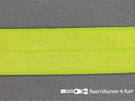 Rol 25 meter elastische biasband 20mm neon geel-groen