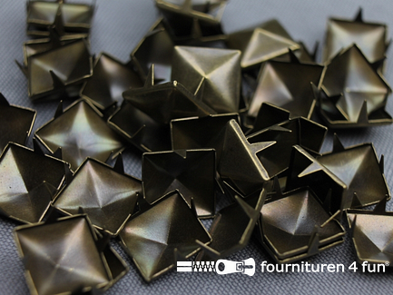 RESTANT 27 stuks Studs 12mm piramide brons