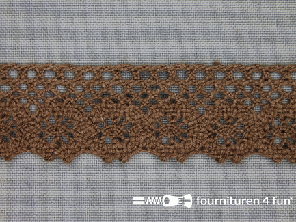 COUPON 6 meter Ibiza broderie 23mm licht bruin