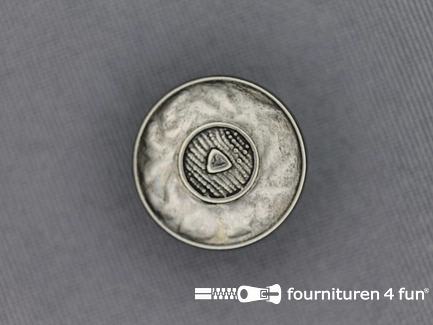 Zilveren knoop 18mm antique