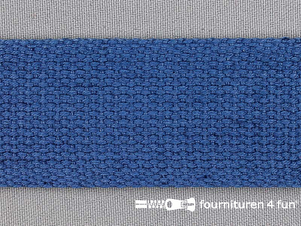 Rol 45 meter katoen-look tassenband 38mm jeans blauw