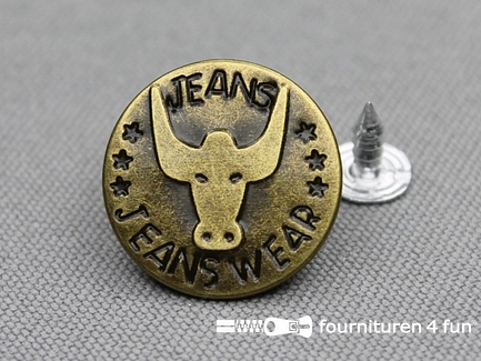 Jeansknopen - 20mm - Jeanswear - brons