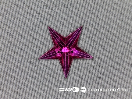 Strass steen 21mm ster barbie roze