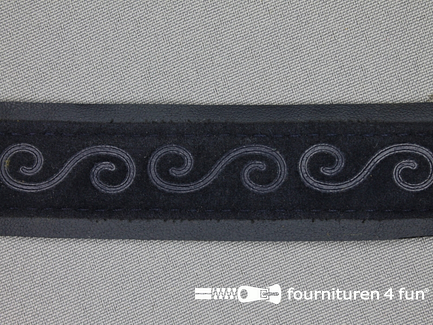 COUPON 4,85 meter (3 stukken, 1,95 + 1,8 + 1,1 meter) Skai band 30mm donker blauw - B-KEUZE