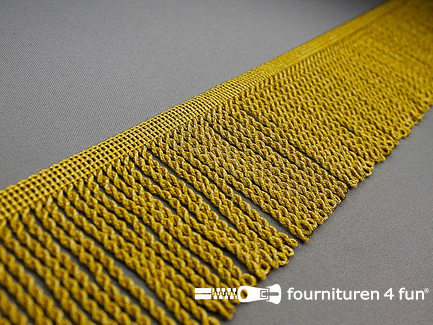 COUPON 1,3 meter Viscose franje grof - 80mm - goud