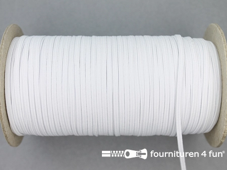5 Meter plat elastiek - 2,5mm - wit