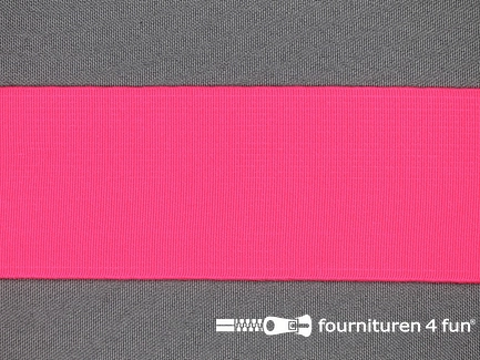 Gekleurd soepel elastiek - 50mm - neon roze