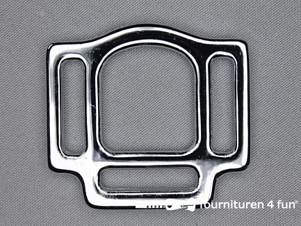 Halster vierkant - 3-weg halsterring - 26mm - chroom