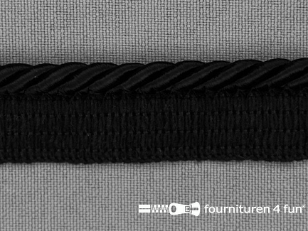 Rol 20 meter gedraaid paspelband 18mm zwart