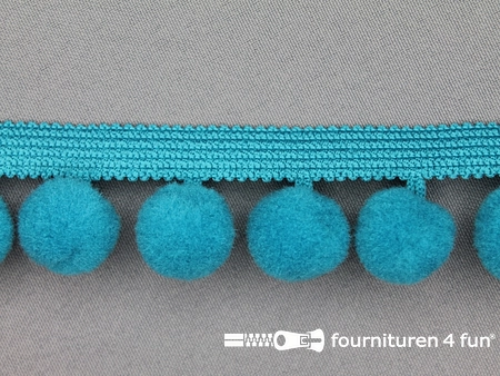 Bolletjesband - 40mm - aqua blauw