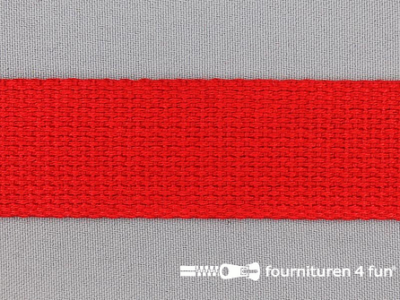 Katoen-look tassenband 32mm rood