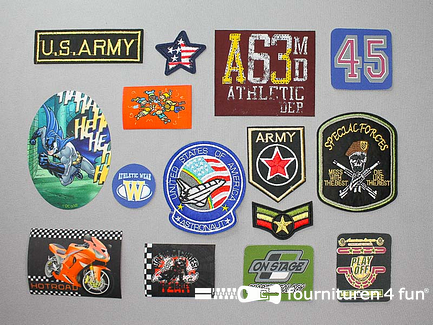 Collectie strijkapplicaties - 15 delige set - opstrijkbare patches