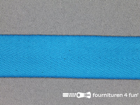 Rol 50 meter luxe keperband 25mm donker aqua blauw