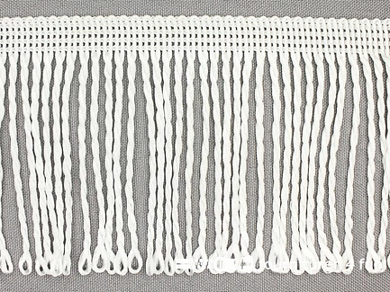 Nylon franje 80mm parelmoer wit