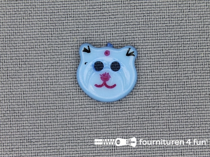 Kinder knoop 13mm beertje licht blauw